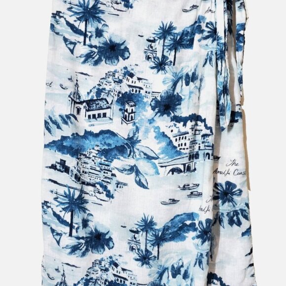CYNTHIA ROWLEY Coastal Print Wrap-Style Skirt - Size S - Picture 2 of 9